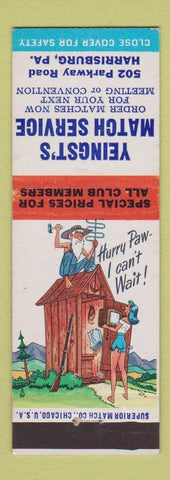 Matchbook Cover - Yeingst's Match Service Harrisburg PA hillbilly