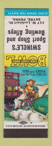 Matchbook Cover - Swingle's Sport Shop and Bowling Sayre PA