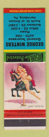 Matchbook Cover - George Winters Insurance Harrisburg PA pinup