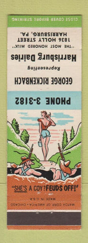 Matchbook Cover - Harrisburg Dairies Harrisburg PA hillbilly