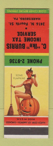 Matchbook Cover - C Ike Burris Income Tax Service Harrisburg PA pinup