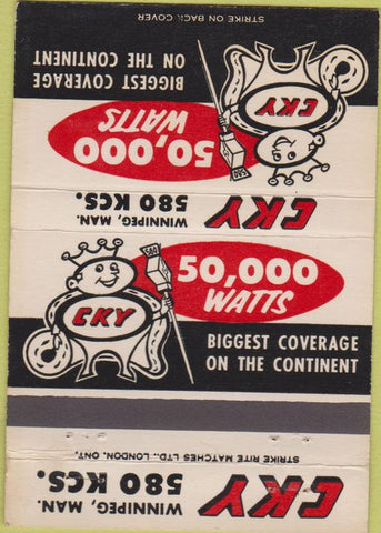 Matchbook Cover - CKY Radio Winnipeg MB 40 Strike