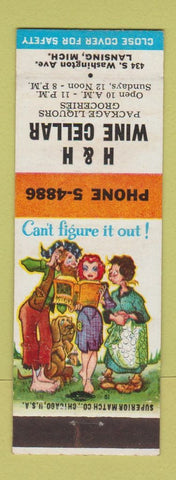 Matchbook Cover - H&H Wine Cellar Lansing MI hillbilly