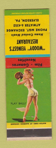 Matchbook Cover - Woody Yeingst's Restaurant Elverson PA pinup