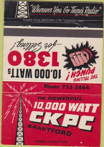Matchbook Cover - CKPC Radio Brantford ON 40 Strike