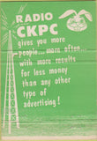 Matchbook Cover - CKPC Radio Brantford ON 40 Strike