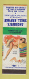 Matchbook Cover - Angerer's Shell oil gas Goodyear Tires Indianapolis IN pinup