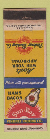 Matchbook Cover - Sun Ray Hams Bacon Pinkney Packing WEAR