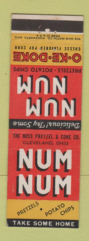 Matchbook Cover - Nun Num Pretzels Potato Chips Cleveland OH Noss