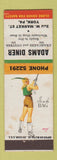 Matchbook Cover - Adams Diner York PA pinup WEAR