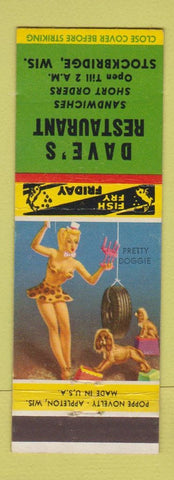 Matchbook Cover - Dave's Restaurant Stockbridge WI pinup