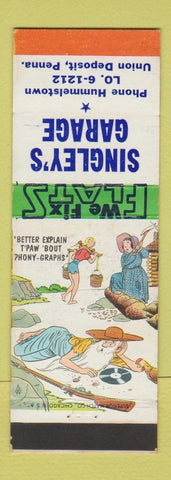 Matchbook Cover - Singley's Garage Union Deposit PA hillbilly