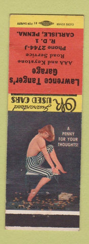 Matchbook Cover - Lawrence Tanger's Garage Carlisle PA pinup