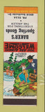 Matchbook Cover - Baker's Sporting Goods hillbilly