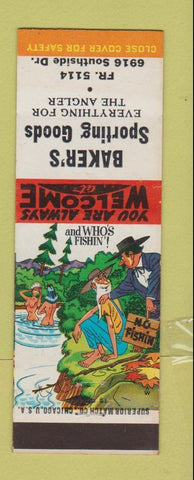 Matchbook Cover - Baker's Sporting Goods hillbilly
