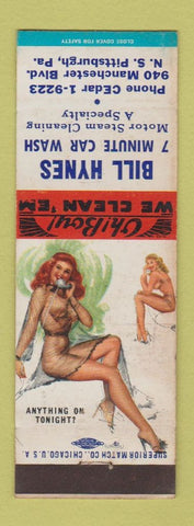 Matchbook Cover - Bill Hynes Car Wash Pittsburgh PA pinup
