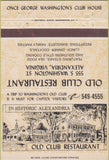 Matchbook Cover - Old Club Restaurant Alexandria VA 40 Strike