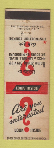 Matchbook Cover - Home Study Service St Louis MO