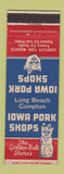 Matchbook Cover - Iowa Pork Shops Long Beach Compton CA pig