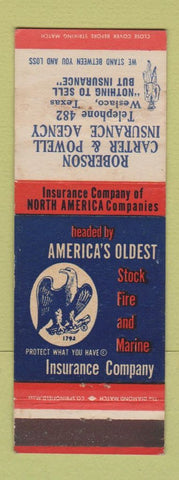 Matchbook Cover - Robertson Carter & Powell Insurance Weslaco TX