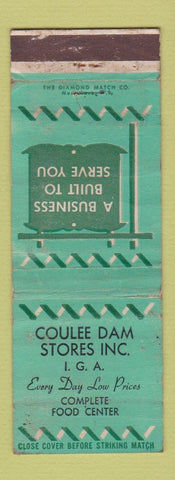Matchbook Cover - Coulee Dam Stores IGA Grocery WA WORN