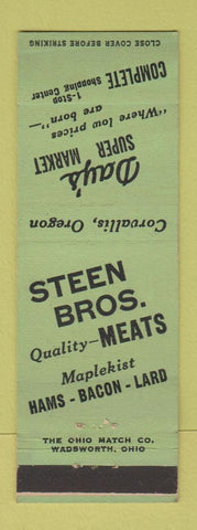 Matchbook Cover - Day's Super Market Steen Bros Meat's Corvallis OR