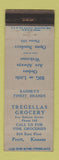 Matchbook Cover - Tregellas Grocery Pratt KS