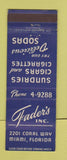 Matchbook Cover - Fader's Sundries Tobacco Miami FL