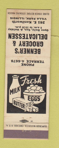Matchbook Cover - Benner's Grocery Deli Villa Park IL WEAR