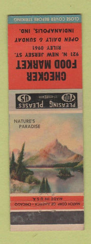 Matchbook Cover - Checker Food Market Grocery Indianapolis IN