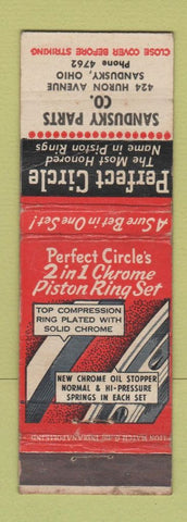 Matchbook Cover - Perfect Circle Piston Rings Sandusky OH
