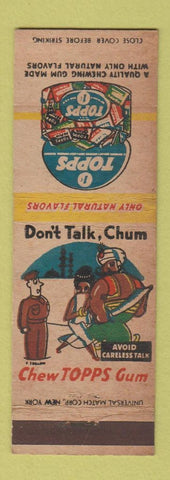 Matchbook Cover - Topps Chewing Gum WWII