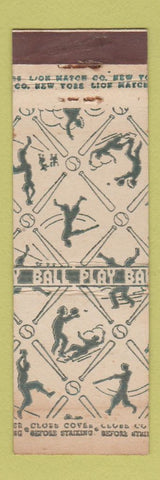 Matchbook Cover - Lion Match Baseball
