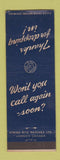 Matchbook Cover - Thanks for Dropping Inn Strike Rite Matches Canada