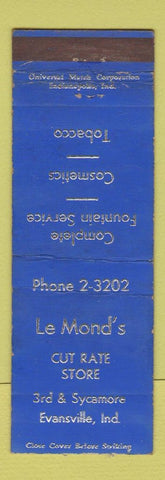 Matchbook Cover - Le Monds Cut Rate Store Evansville IN