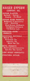 Matchbook Cover - Kaiser Gypsum Oakland CA WEAR