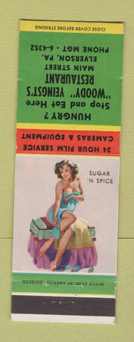 Matchbook Cover - Woody Yeingst's Restaurant Elverson PA pinup