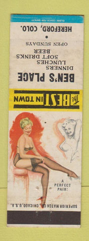 Matchbook Cover - Ben's Place Hereford Colorado pinup WEAR