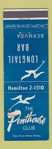 Matchbook Cover - Penthouse Club Longtail Bar Bermuda WORN