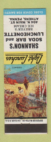 Matchbook Cover - Shannon's Soda Bar Luncheonette Athens PA