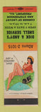 Matchbook Cover - Dick & Andy's Shell oil gas Freeport IL pinup