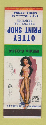 Matchbook Cover - Ottey Print Shop Media PA pinup