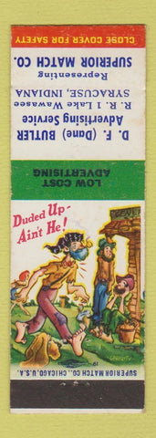 Matchbook Cover - DF Dane Butler Superior Match Syracuse IN hillbilly