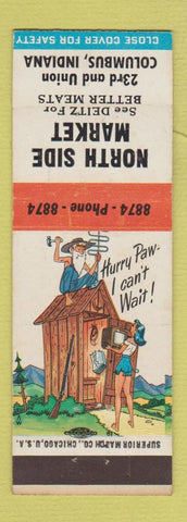 Matchbook Cover - North Side Market Columbus IN hillbilly
