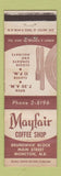 Matchbook Cover - Mayfair Coffee Shop Moncton NB DD Bean