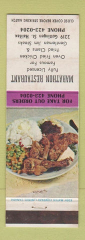 Matchbook Cover - Marathon Restaurant Halifax NS WEAR