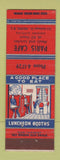 Matchbook Cover - Paris Cafe Halifax NS