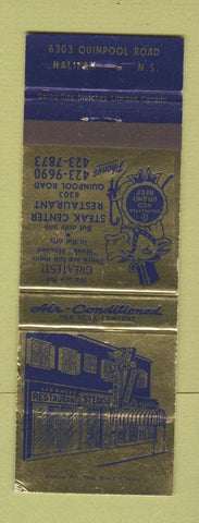 Matchbook Cover - Steak Center Restaurant Halifax NS