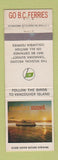 Matchbook Cover - BC Ferries British Columbia Canada