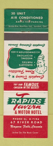 Matchbook Cover - Rapids Tavern Motor Hotel Niagara Falls ON